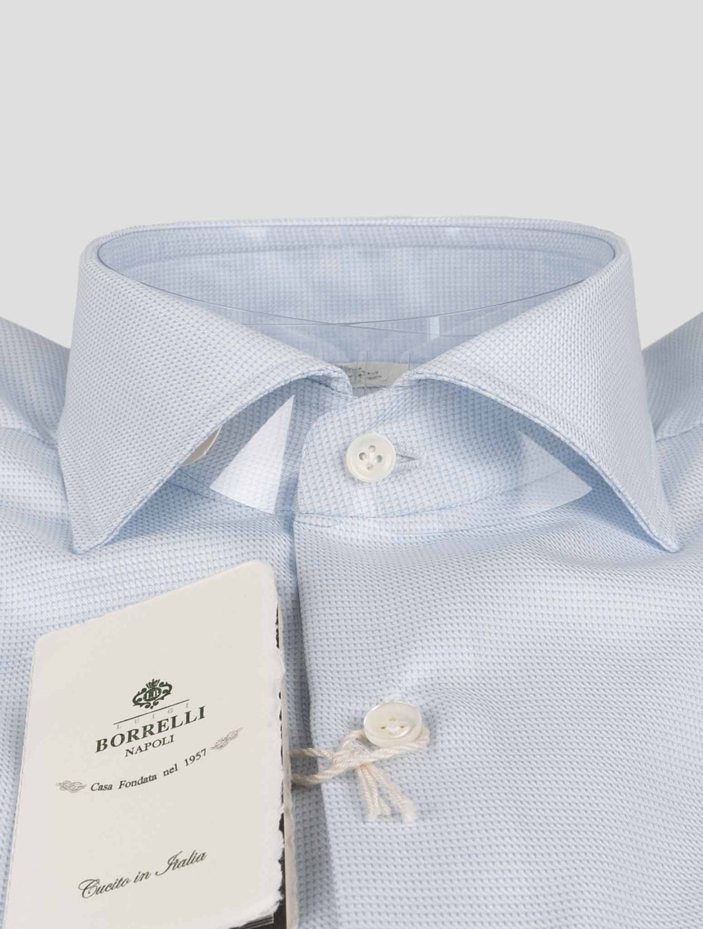 Luigi Borrelli Luigi Borrelli Light Blue Cotton Shirt Light Blue 001