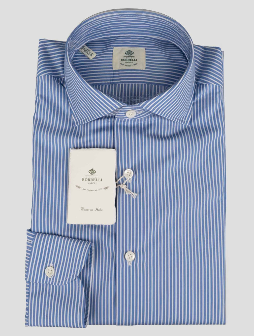 Luigi Borrelli Luigi Borrelli Blue White Cotton Shirt Blue / White 000