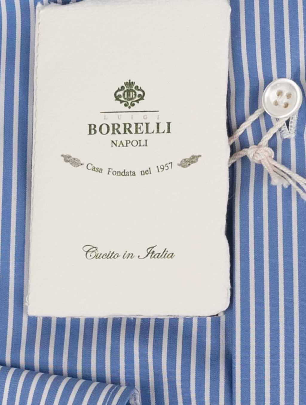 Luigi Borrelli Blue White Cotton Shirt
