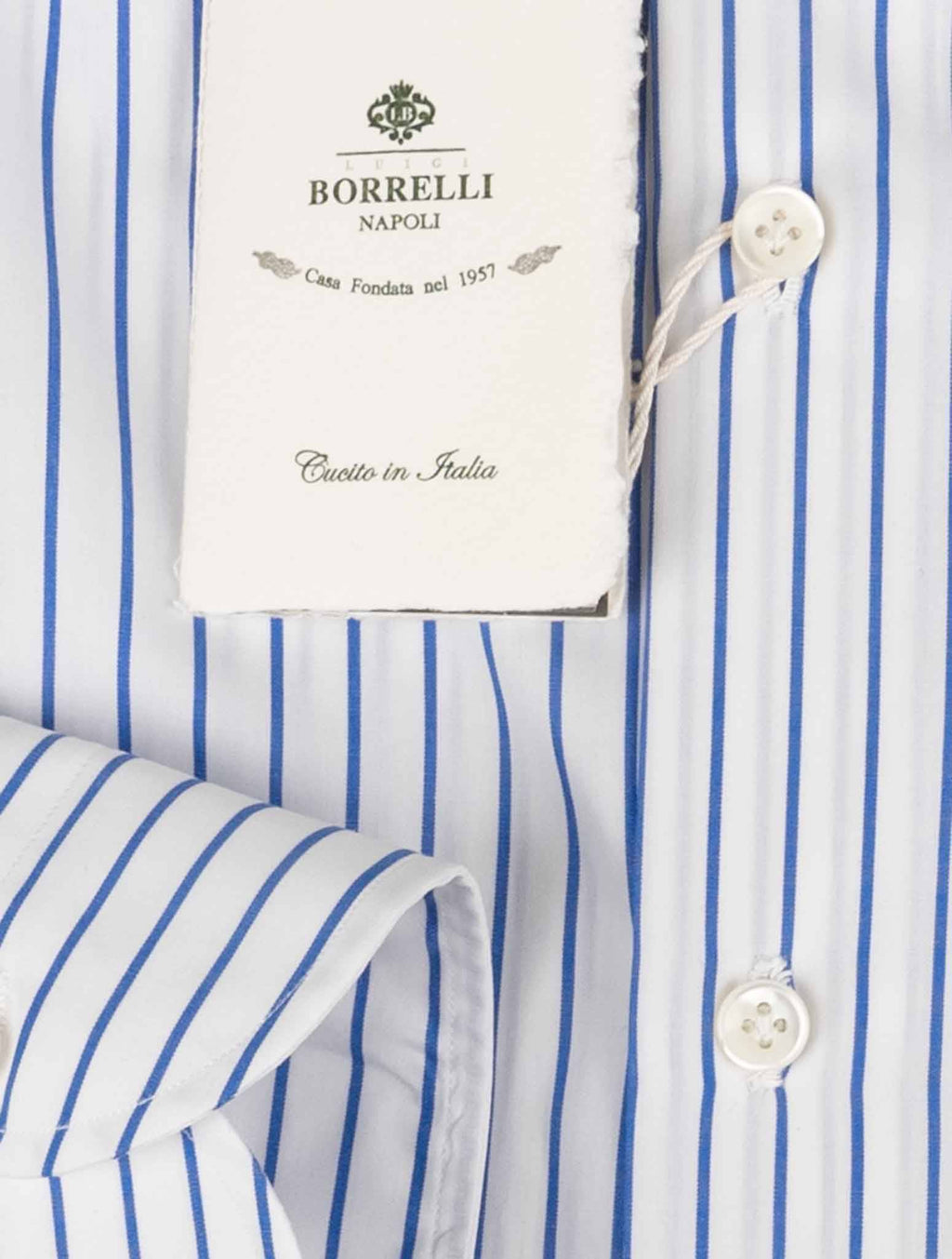 Luigi Borrelli Light Blue White Cotton Shirt