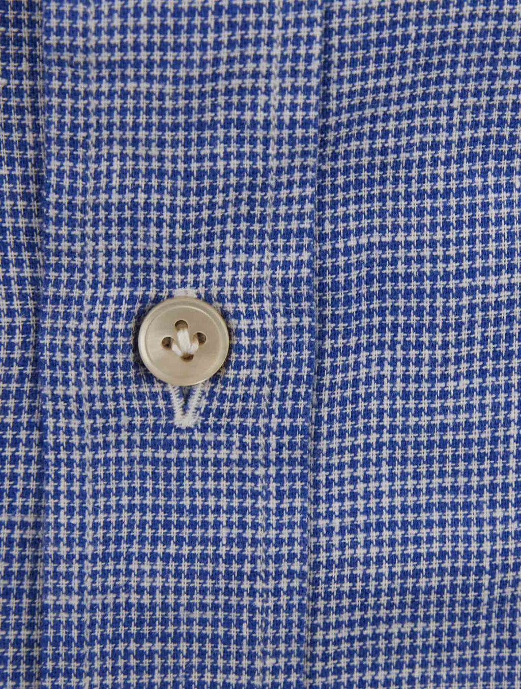 Luigi Borrelli Blue White Cotton Linen Shirt