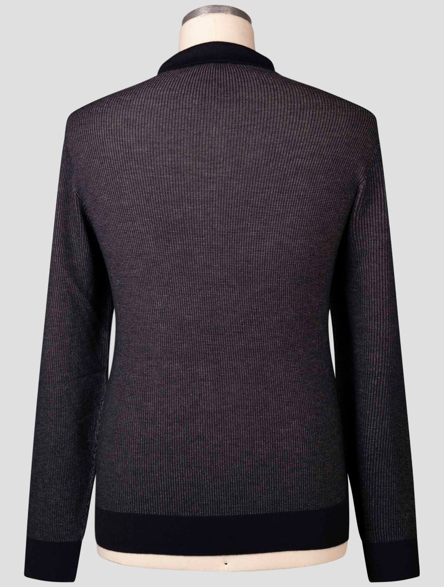 Fioroni Blue Virgin Wool Cashmere Sweater Polo