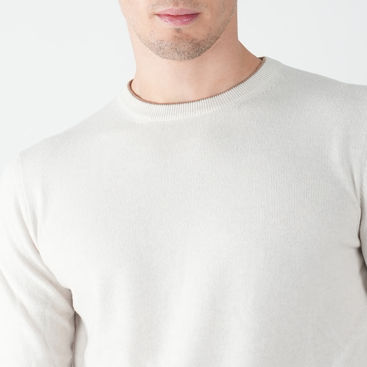 Fioroni White Cashmere Sweater Crewneck