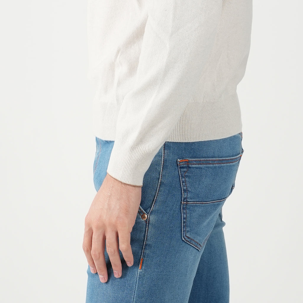 Fioroni White Cashmere Sweater Crewneck
