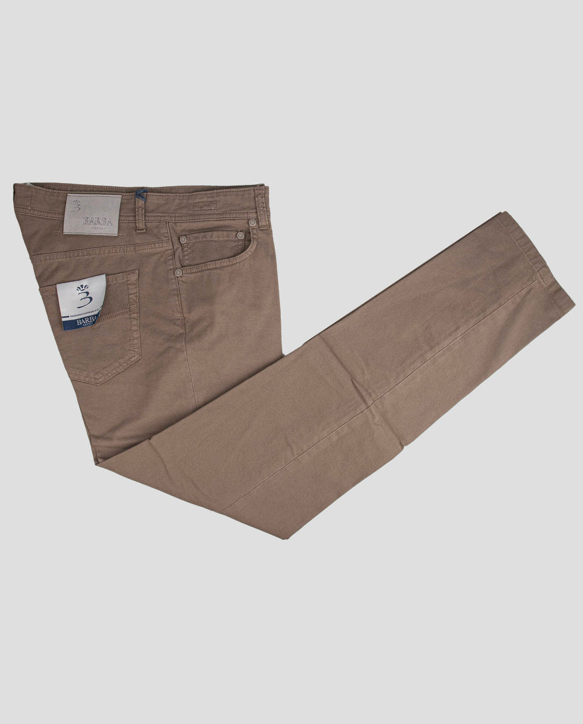 Barba Napoli Brown Cotton Lycra Jeans