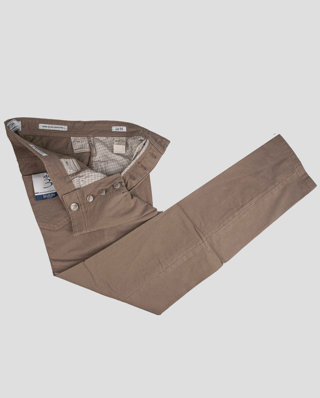 Barba Napoli Barba Napoli Brown Cotton Lycra Jeans Brown 001