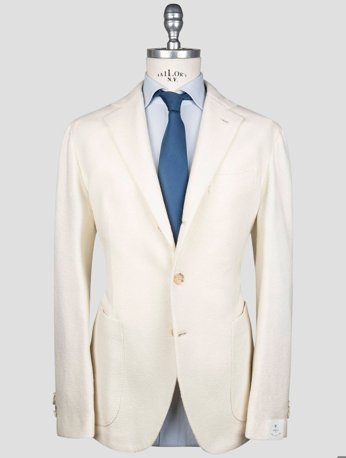 Luigi Borrelli White Virgin Wool Silk Blazer