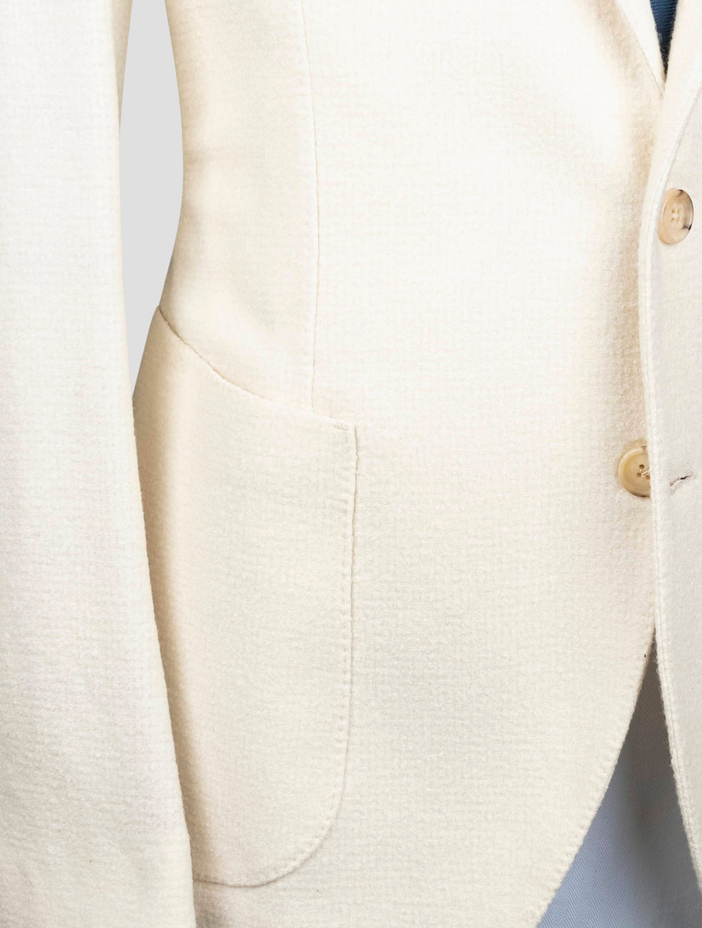 Luigi Borrelli White Virgin Wool Silk Blazer
