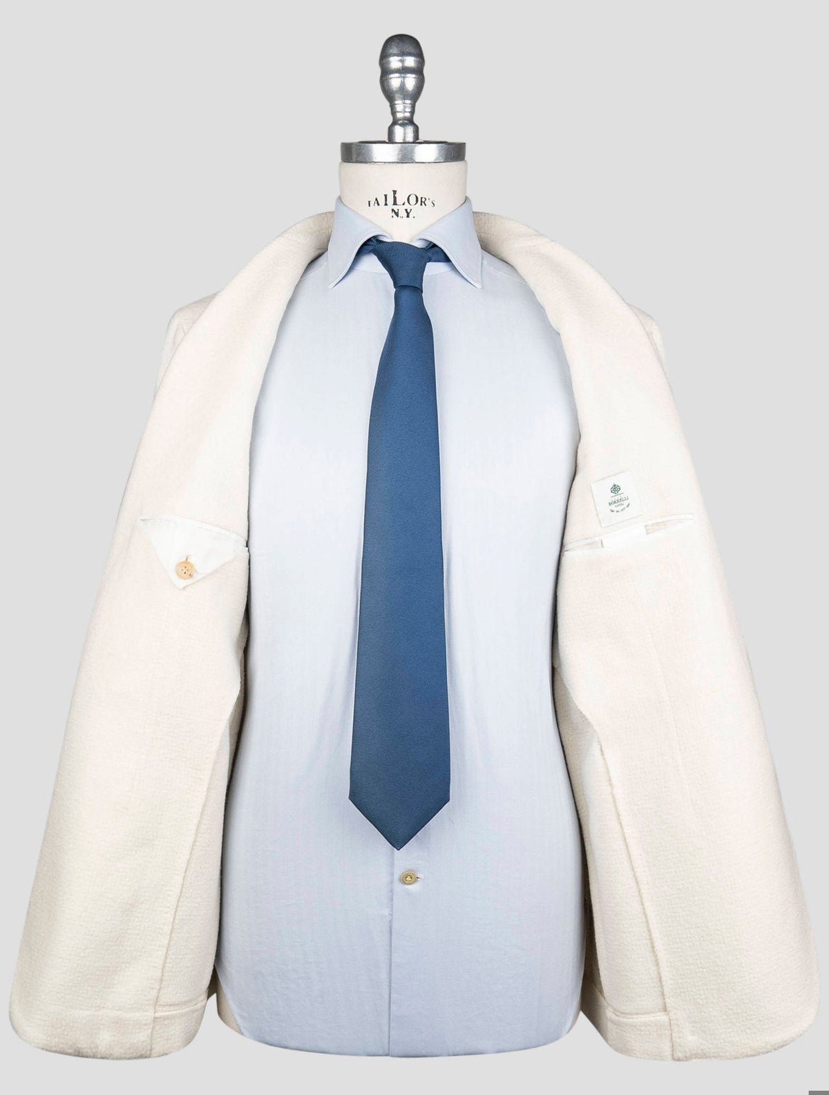 Luigi Borrelli White Virgin Wool Silk Blazer