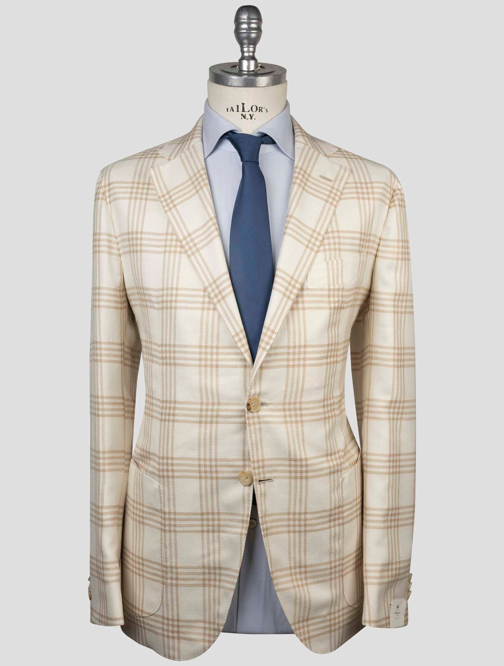 Luigi Borrelli Luigi Borrelli Beige Virgin Wool Silk Linen Blazer Beige / White 000