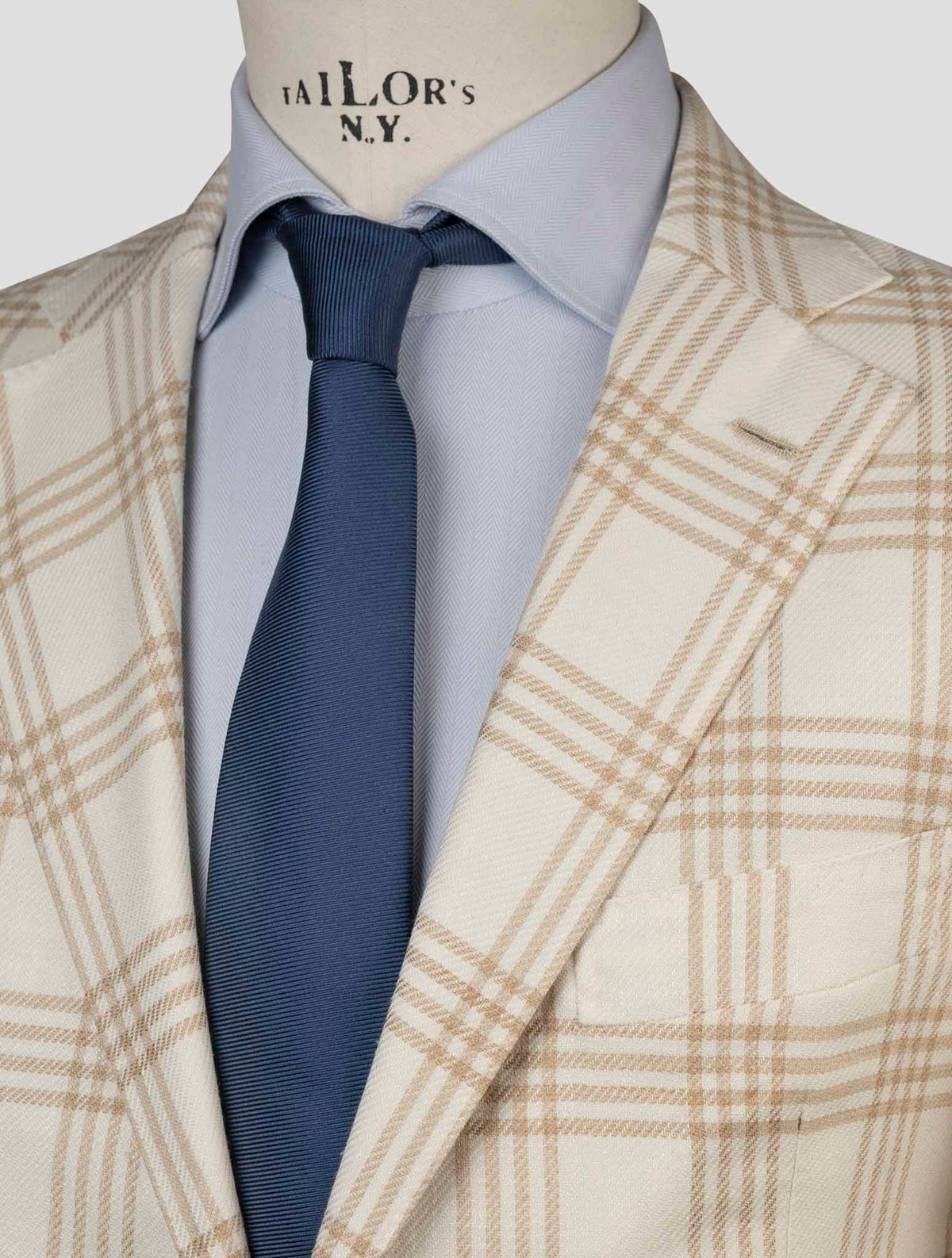 Luigi Borrelli Beige Virgin Wool Silk Linen Blazer