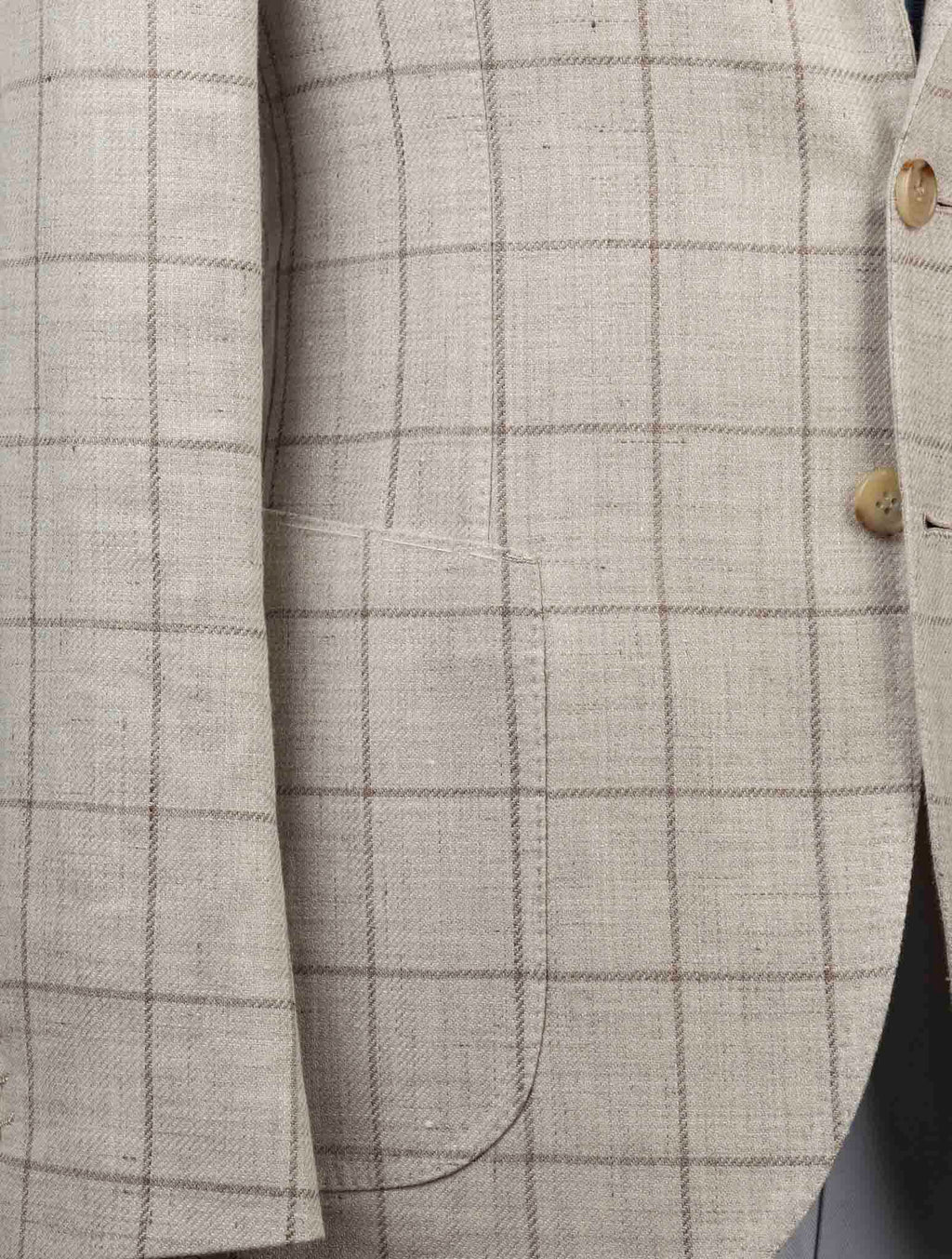 Luigi Borrelli Beige Linen Virgin Wool Blazer