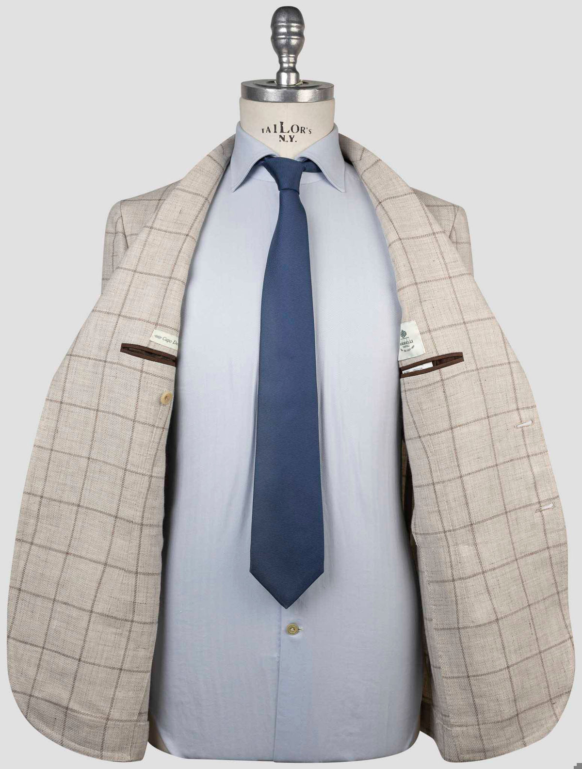 Luigi Borrelli Beige Linen Virgin Wool Blazer