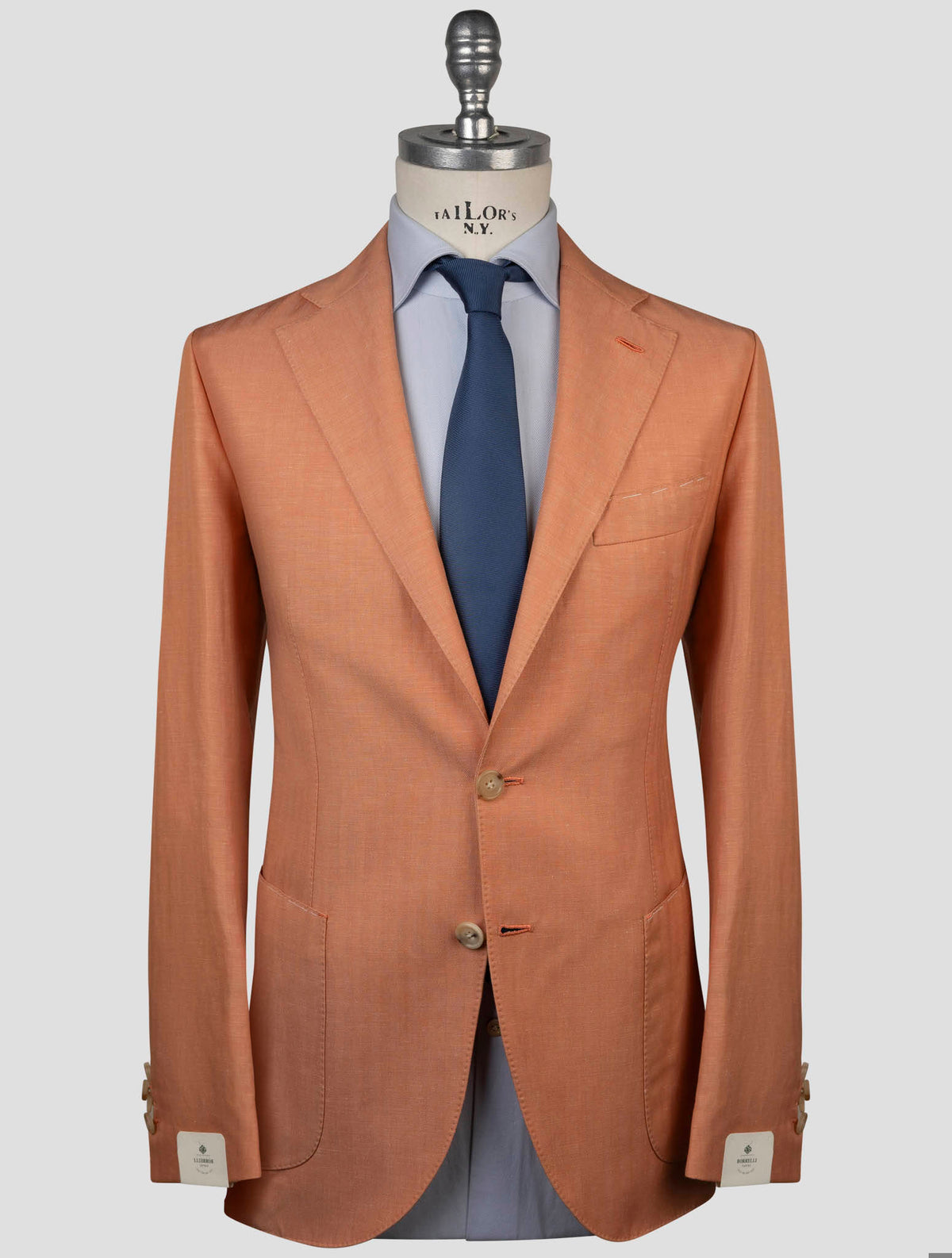 Luigi Borrelli Orange Virgin Wool Linen Blazer