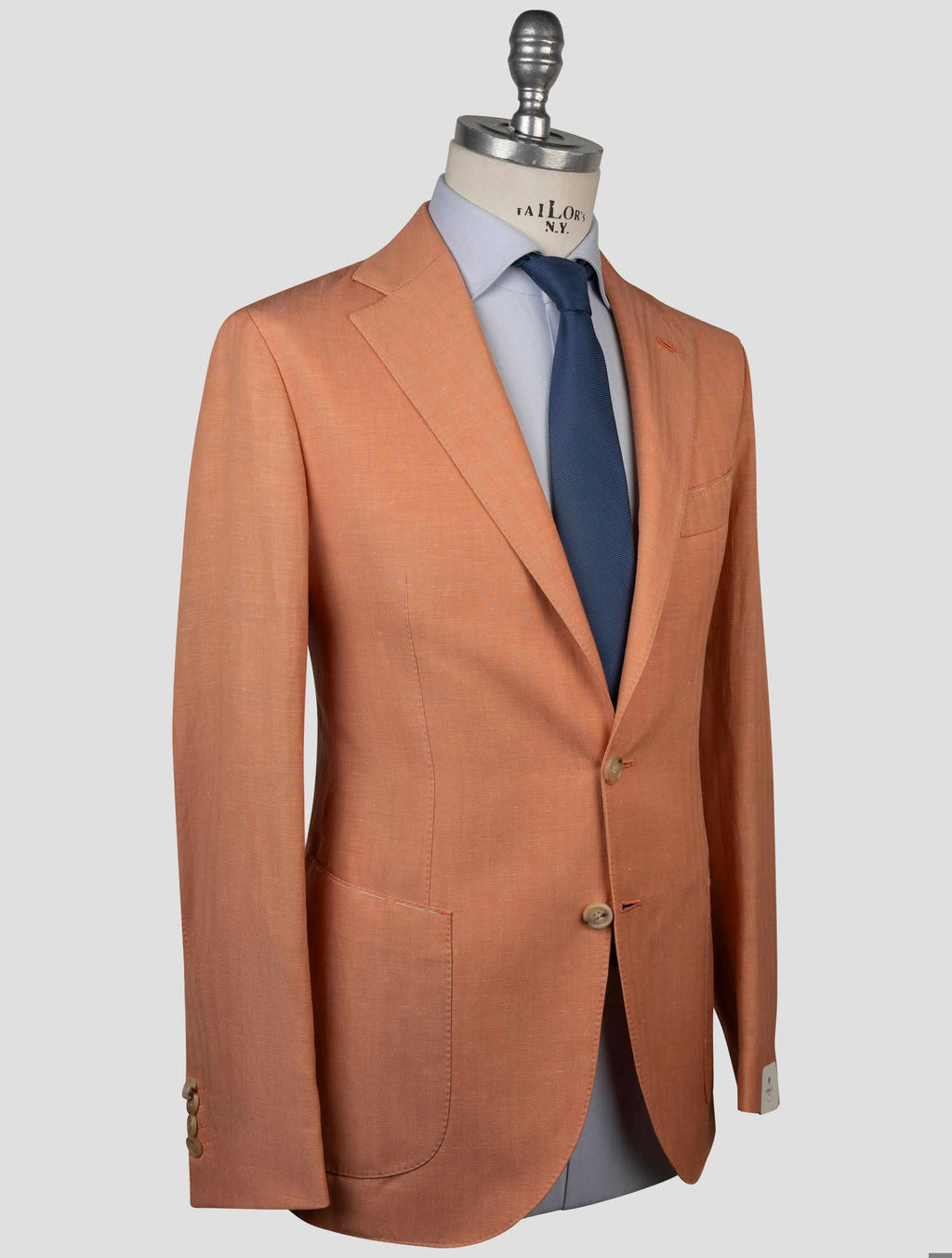Luigi Borrelli Luigi Borrelli Orange Virgin Wool Linen Blazer Orange 001