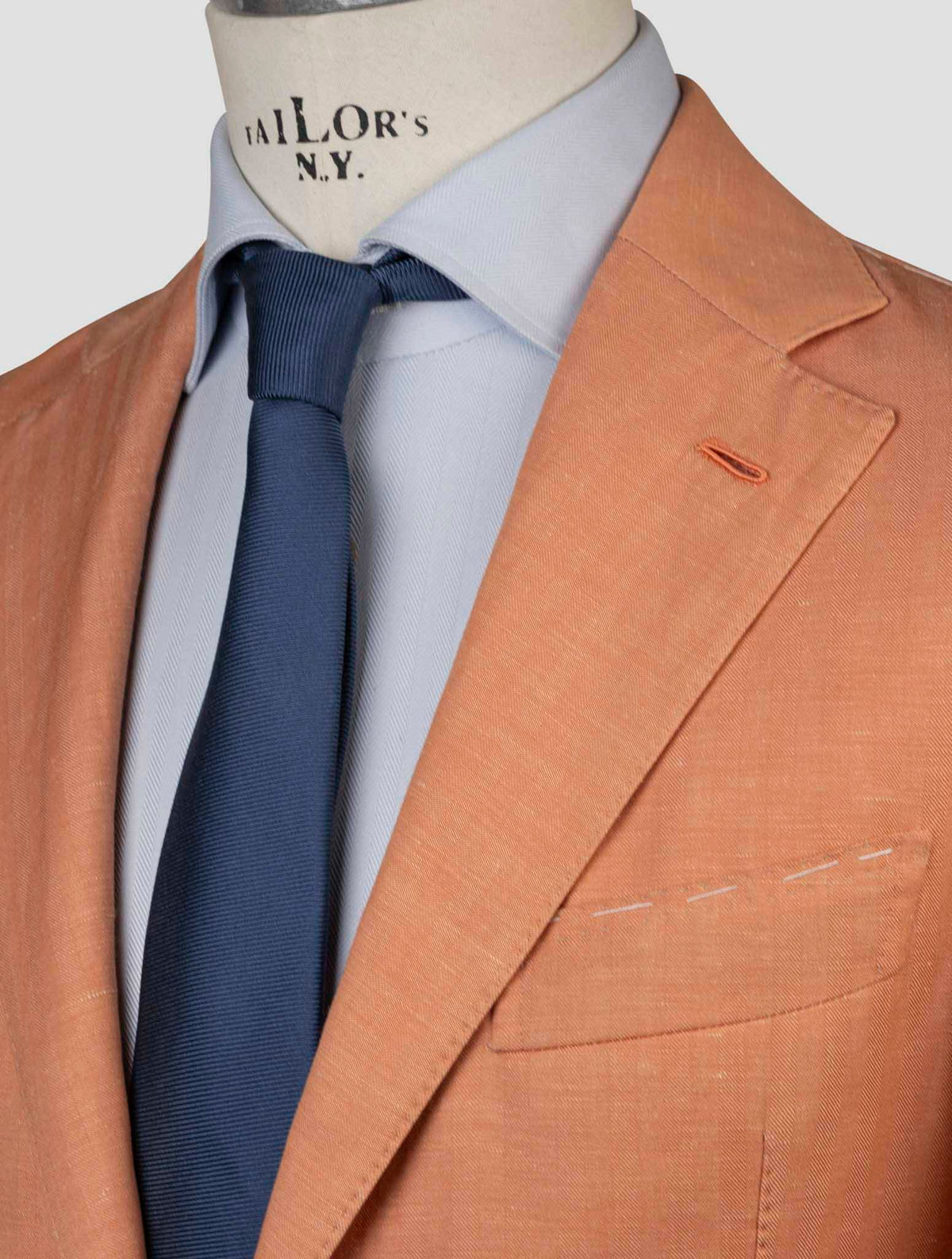 Luigi Borrelli Orange Virgin Wool Linen Blazer