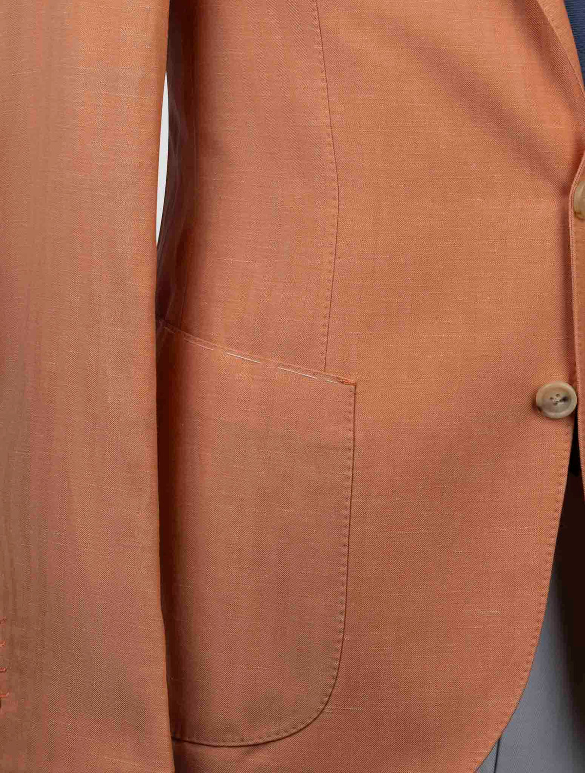 Luigi Borrelli Orange Virgin Wool Linen Blazer