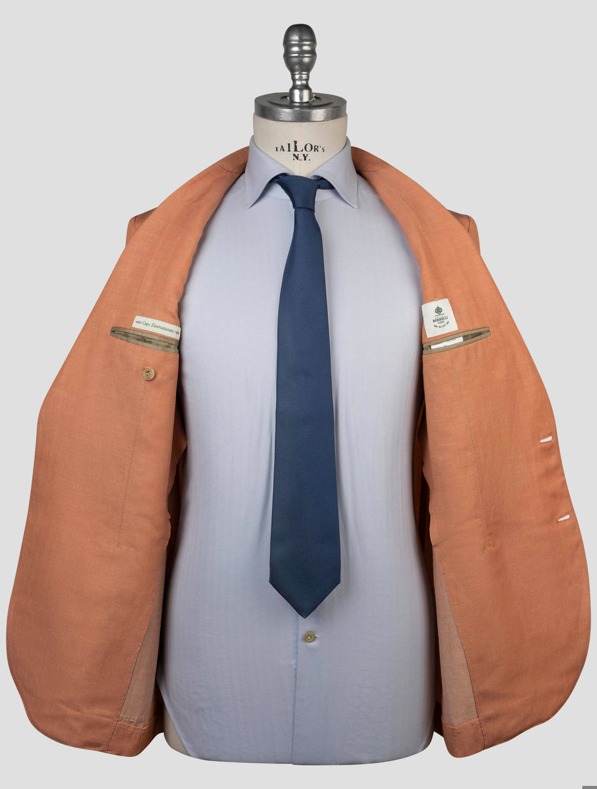 Luigi Borrelli Orange Virgin Wool Linen Blazer