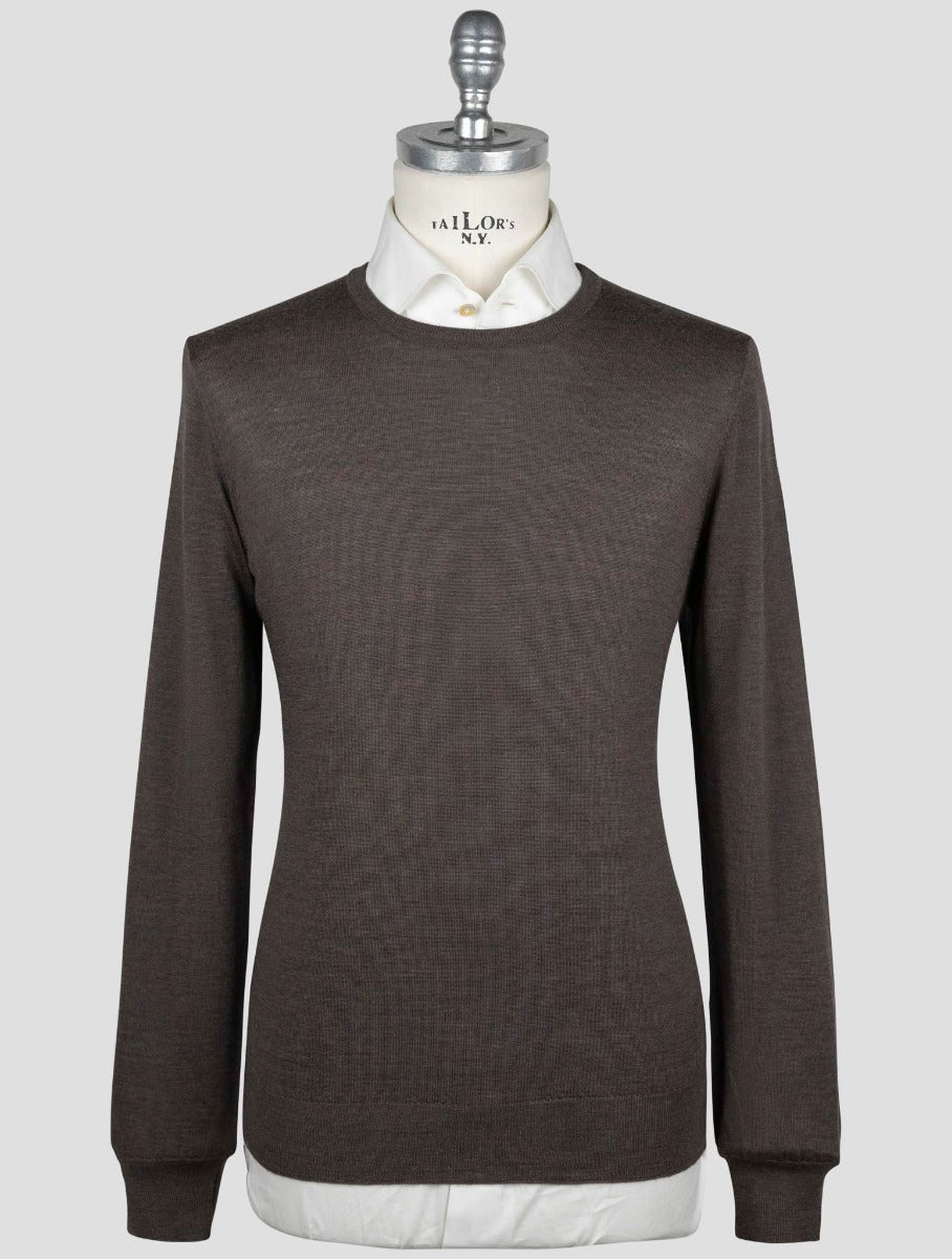 Gran Sasso Brown Virgin Wool Sweater Crewneck