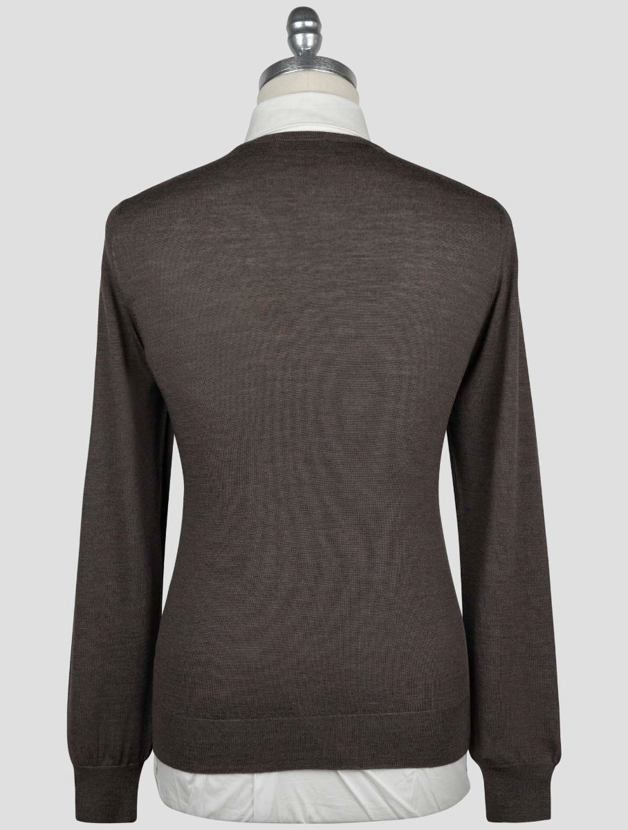 Gran Sasso Brown Virgin Wool Sweater Crewneck