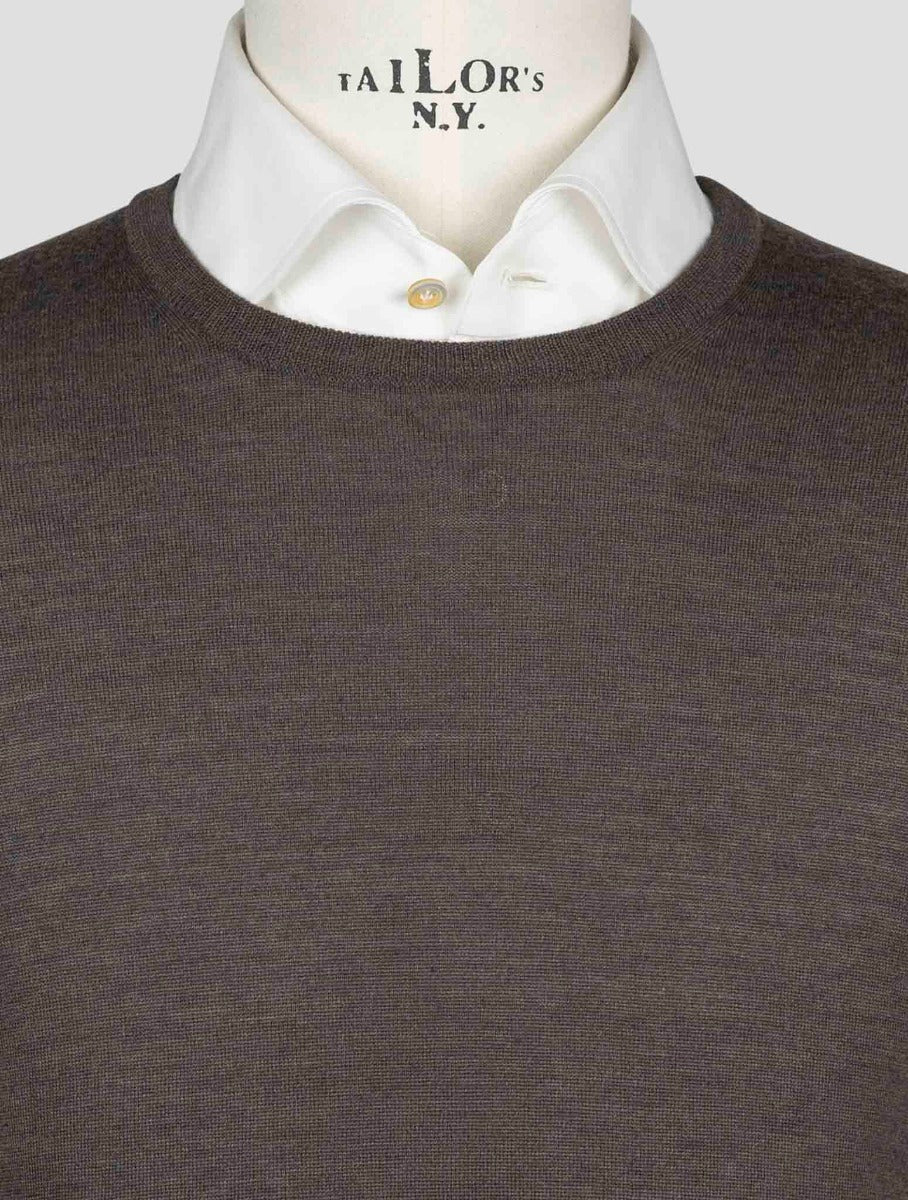 Gran Sasso Brown Virgin Wool Sweater Crewneck