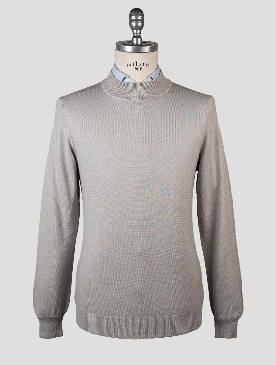 Gran Sasso Gray Virgin Wool Sweater Half Neck