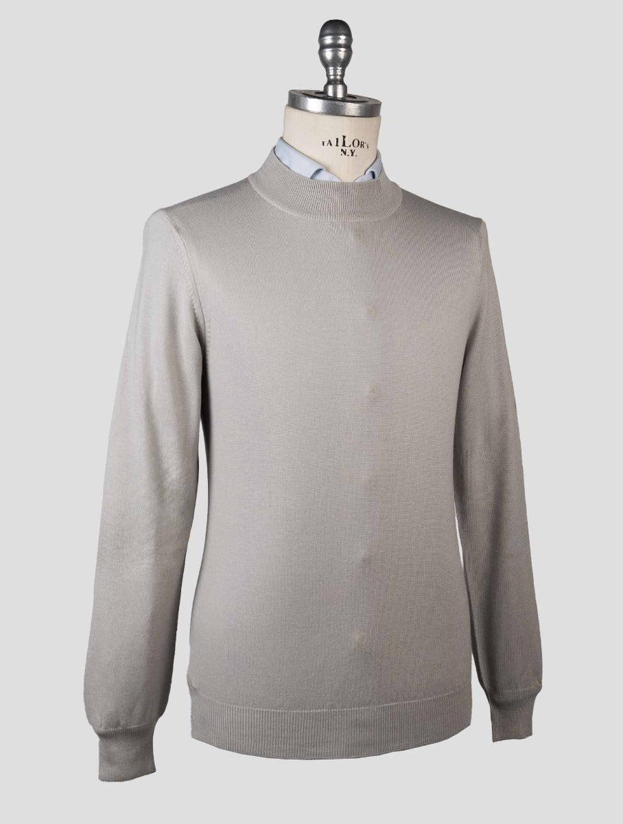 Gran Sasso Gray Virgin Wool Sweater Half Neck