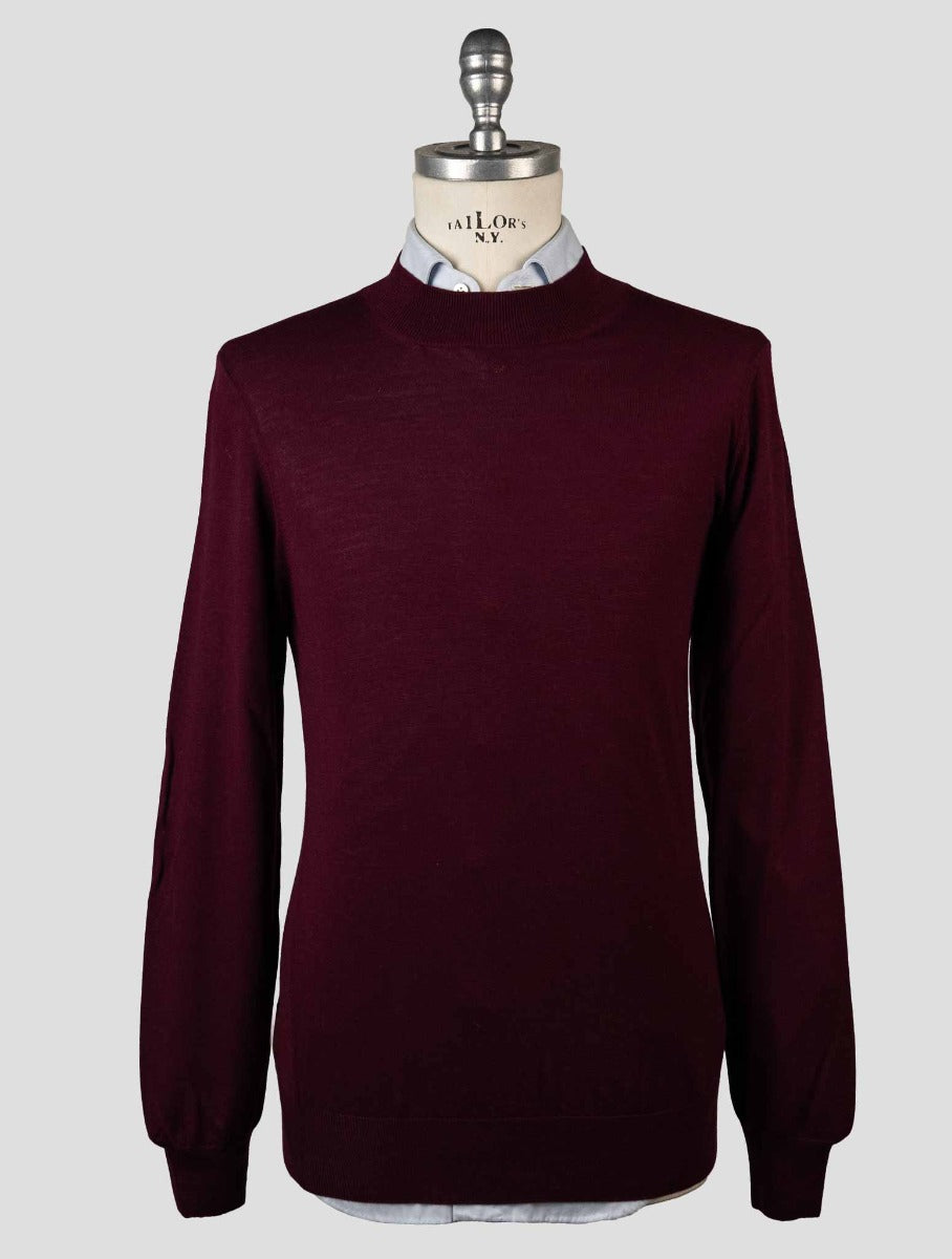 Gran Sasso Burgundy Virgin Wool Sweater Half Neck