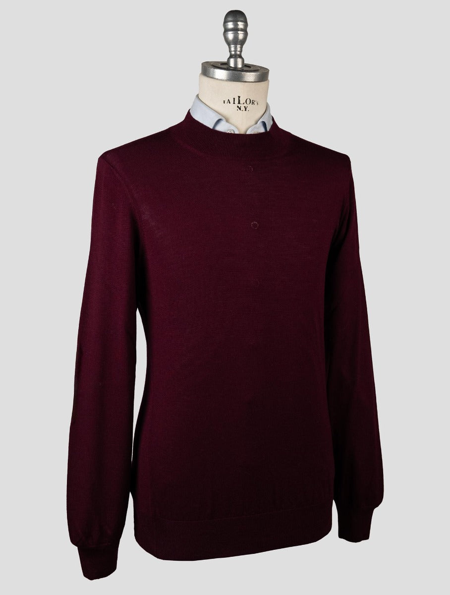 Gran Sasso Burgundy Virgin Wool Sweater Half Neck
