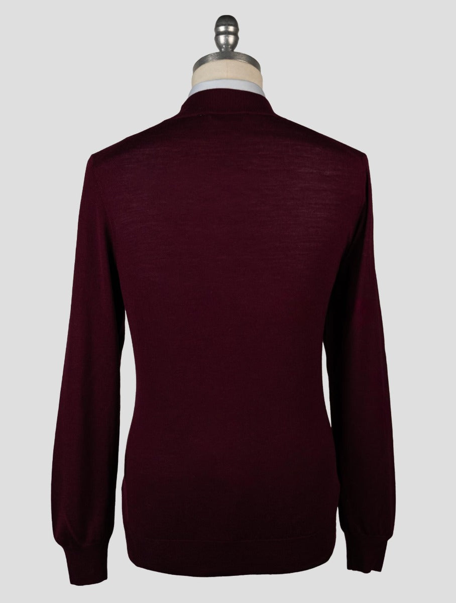Gran Sasso Burgundy Virgin Wool Sweater Half Neck