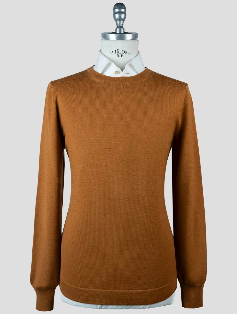 Gran Sasso Brown Virgin Wool Sweater Crewneck