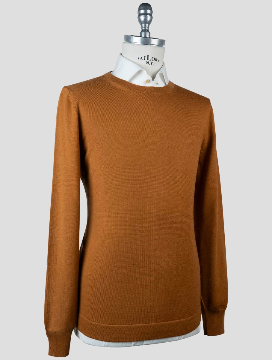Gran Sasso Brown Virgin Wool Sweater Crewneck