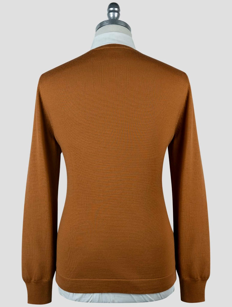 Gran Sasso Brown Virgin Wool Sweater Crewneck