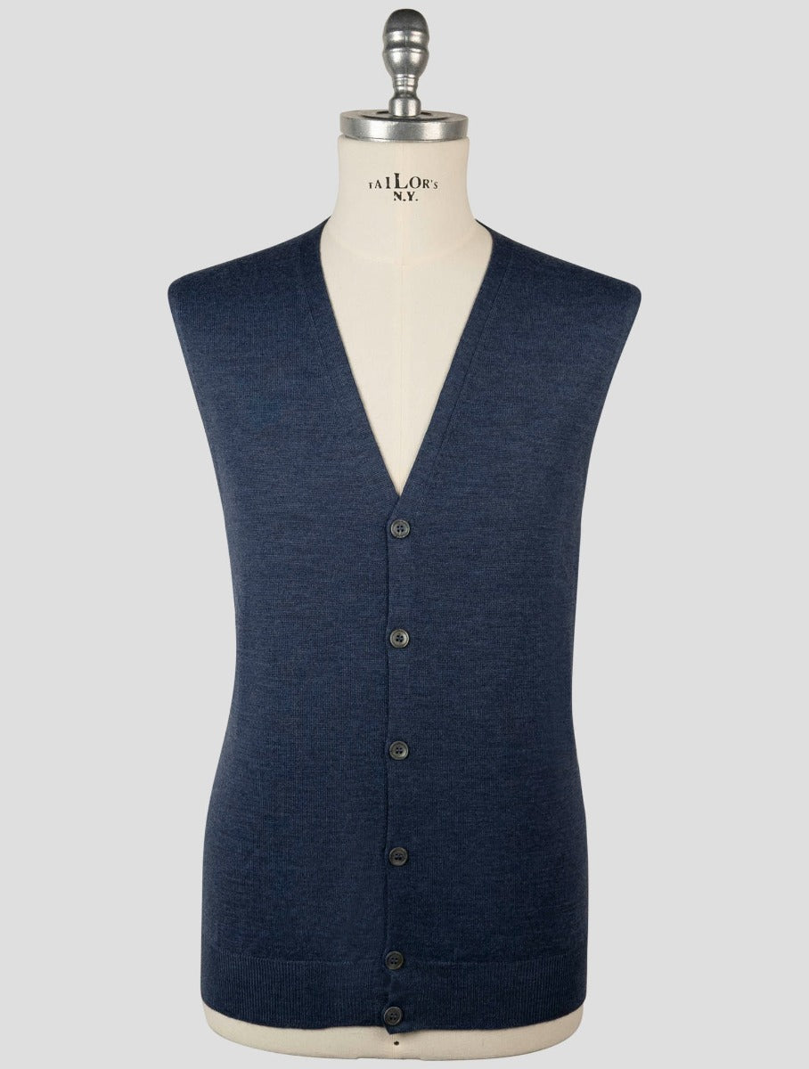 Gran Sasso Blue Virgin Wool Gilet