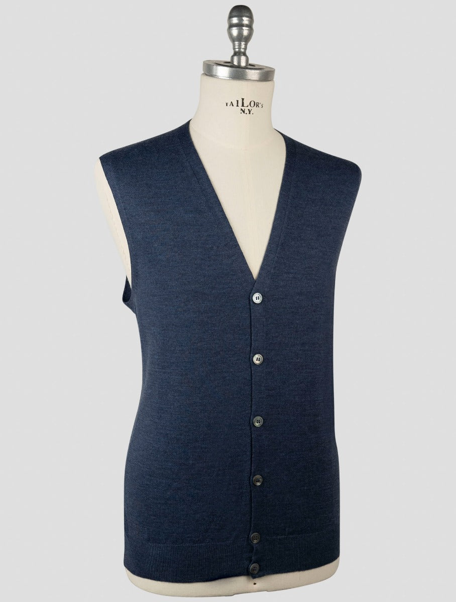 Gran Sasso Blue Virgin Wool Gilet
