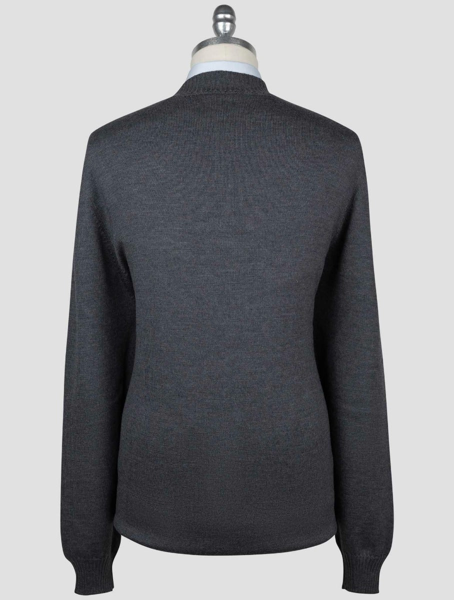 Gran Sasso Dark Gray Virgin Wool Sweater Crewneck