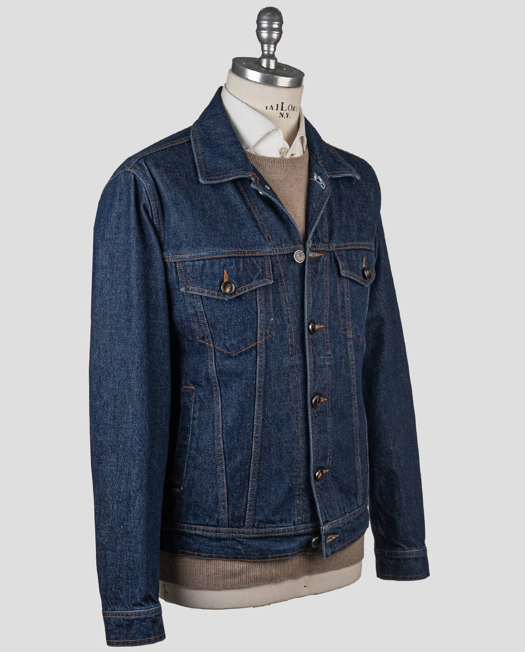 Isaia Isaia Blue Cotton Coat Blue 001