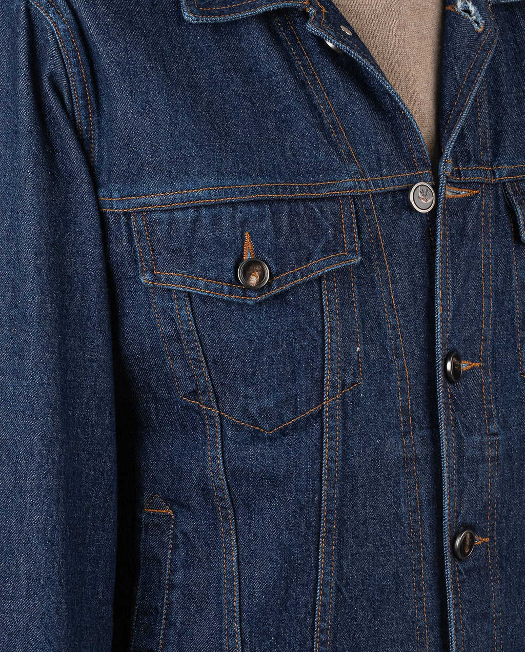 Isaia Blue Cotton Coat
