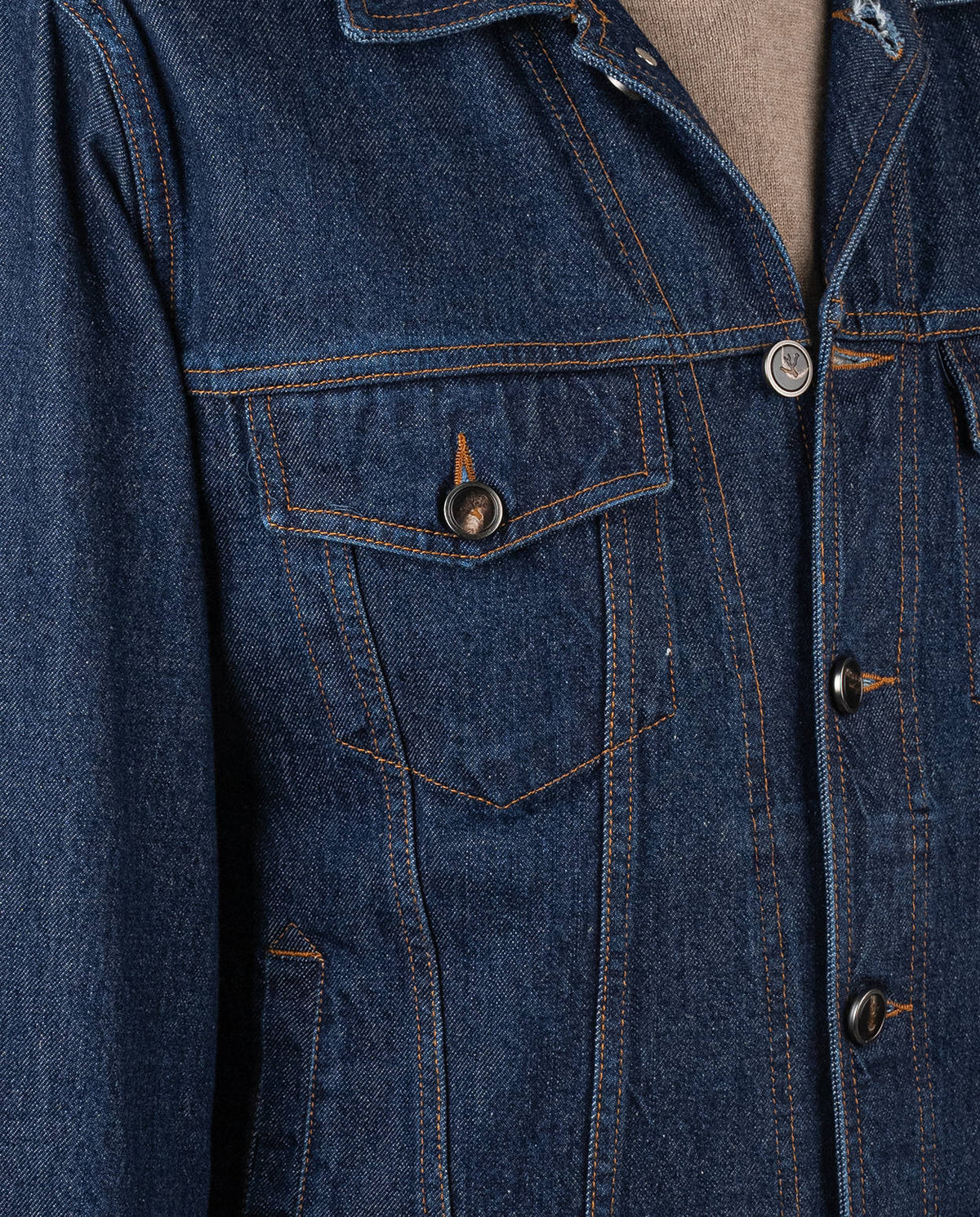 Isaia Blue Cotton Coat