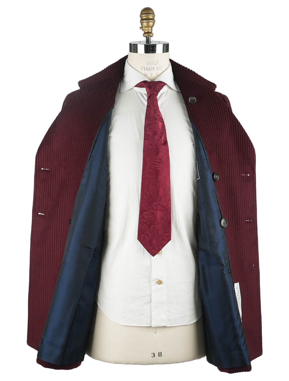 Cesare Attolini Burgundy Wool 170's Cashmere Overcoat