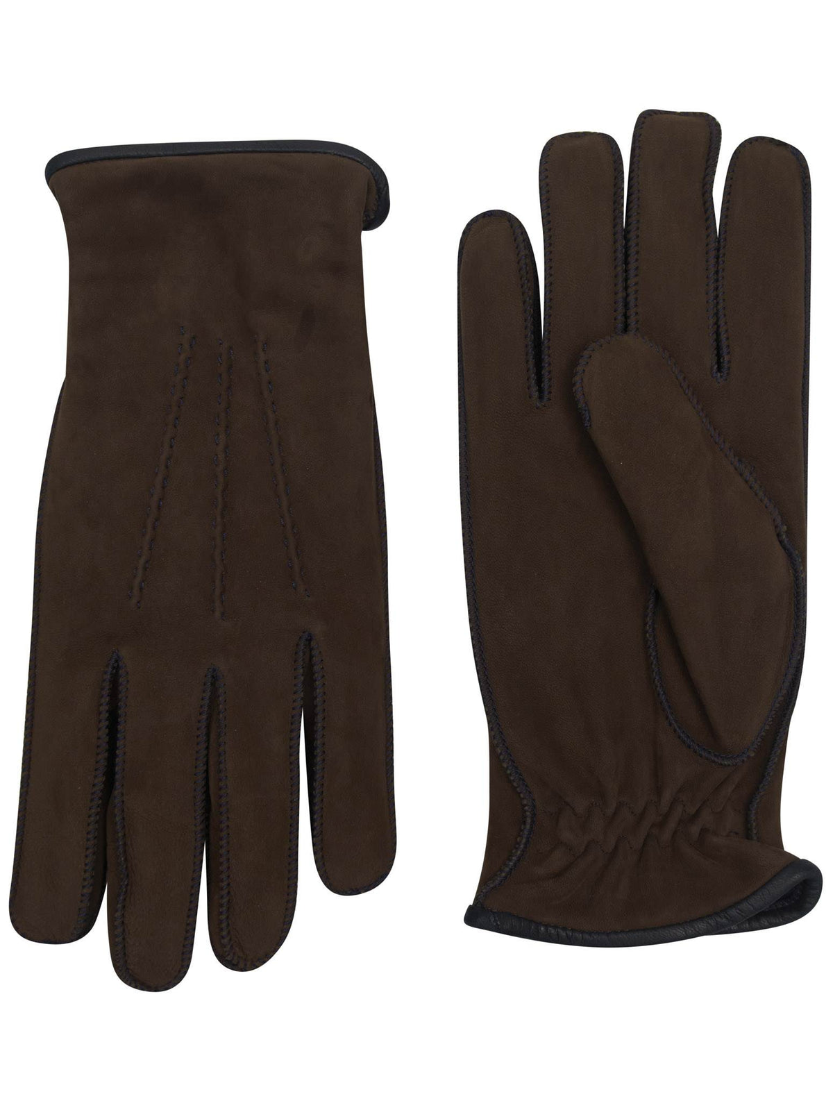 Kiton Kiton Brown Leather Suede Gloves Brown 000