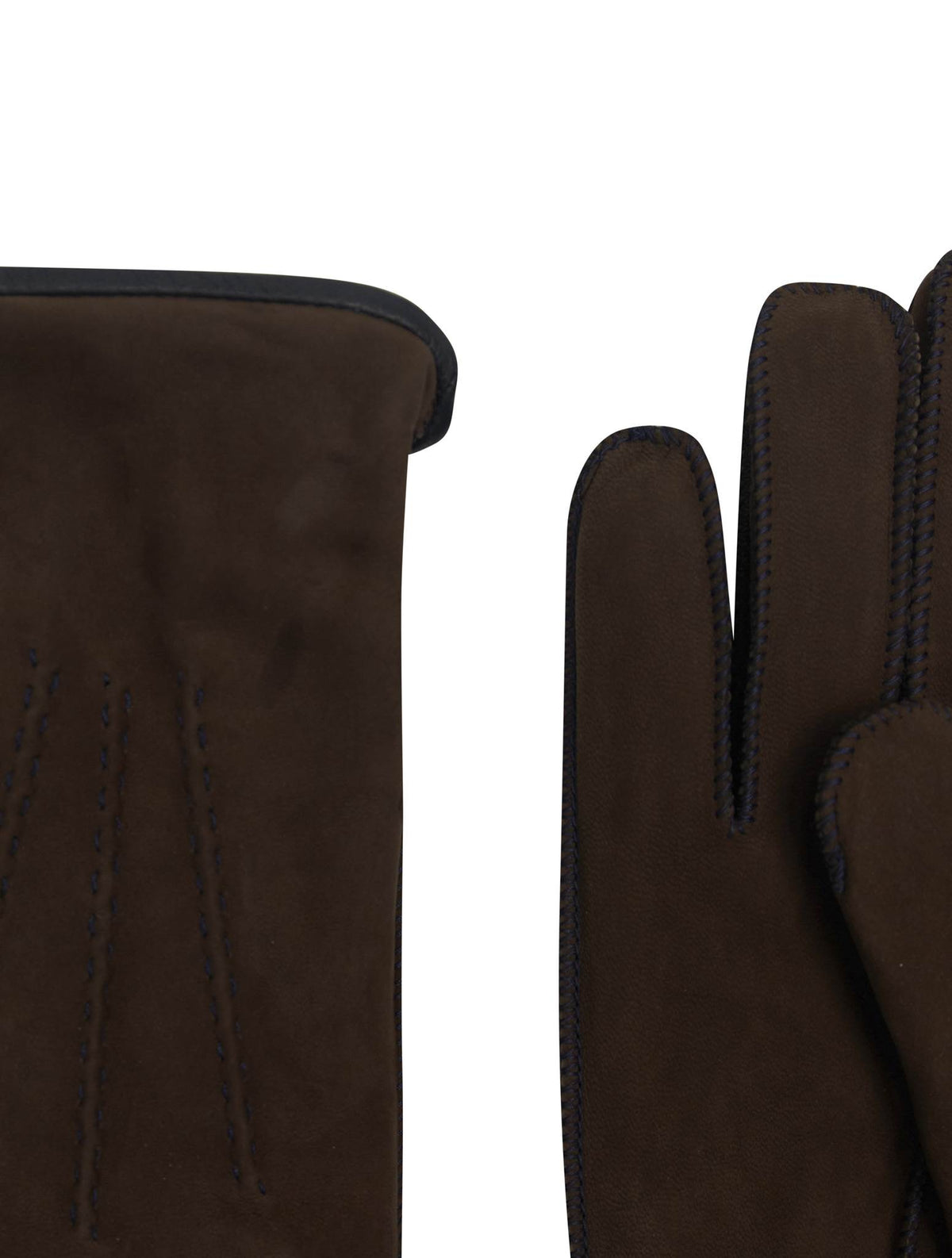 Kiton Kiton Brown Leather Suede Gloves Brown 001