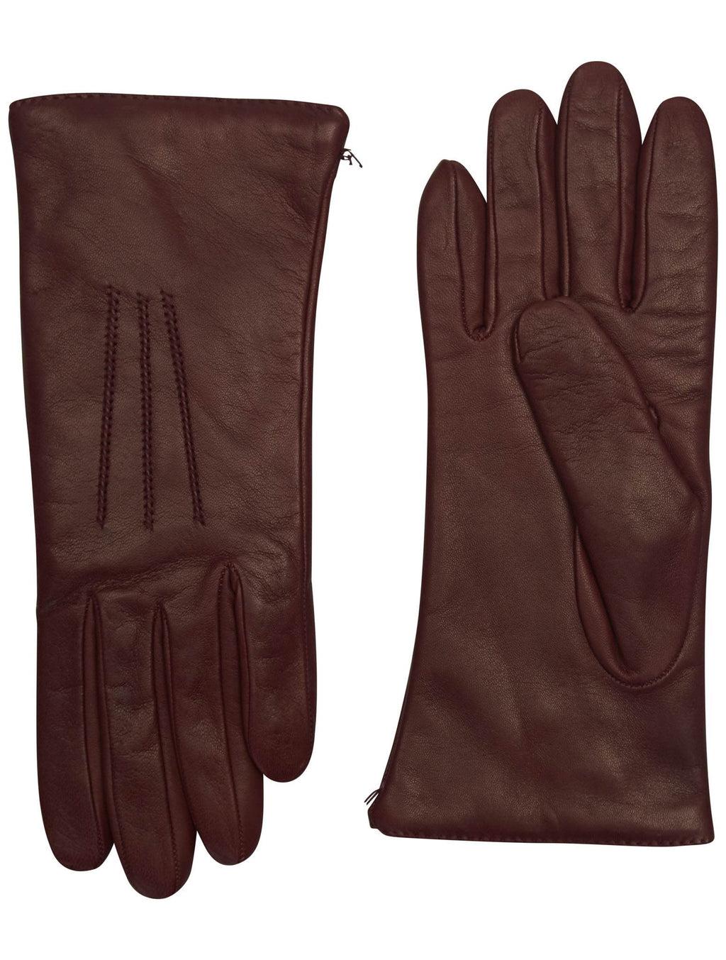 Kiton Burgundy Leather Gloves