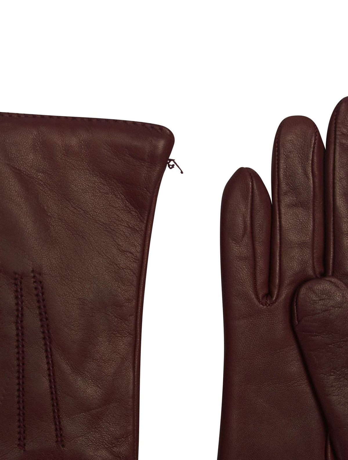Kiton Kiton Burgundy Leather Gloves Burgundy 001