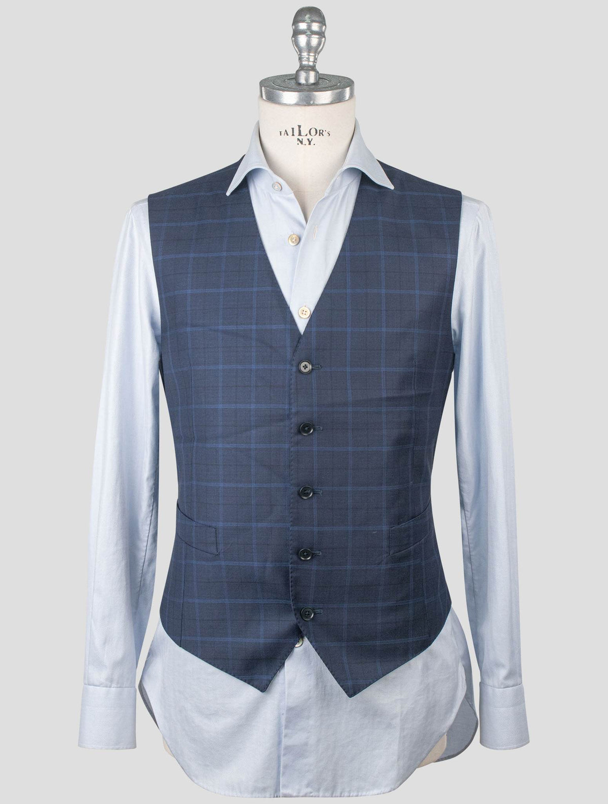 Isaia Isaia Blue Wool Vest Blue 000