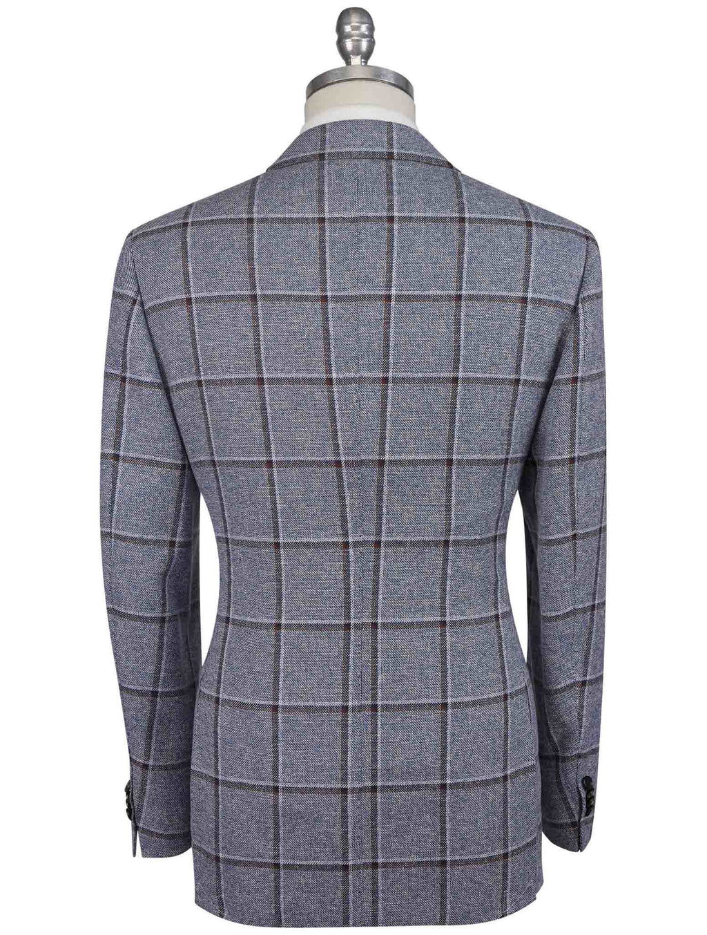 Cesare Attolini Blue Brown Wool Silk Blazer
