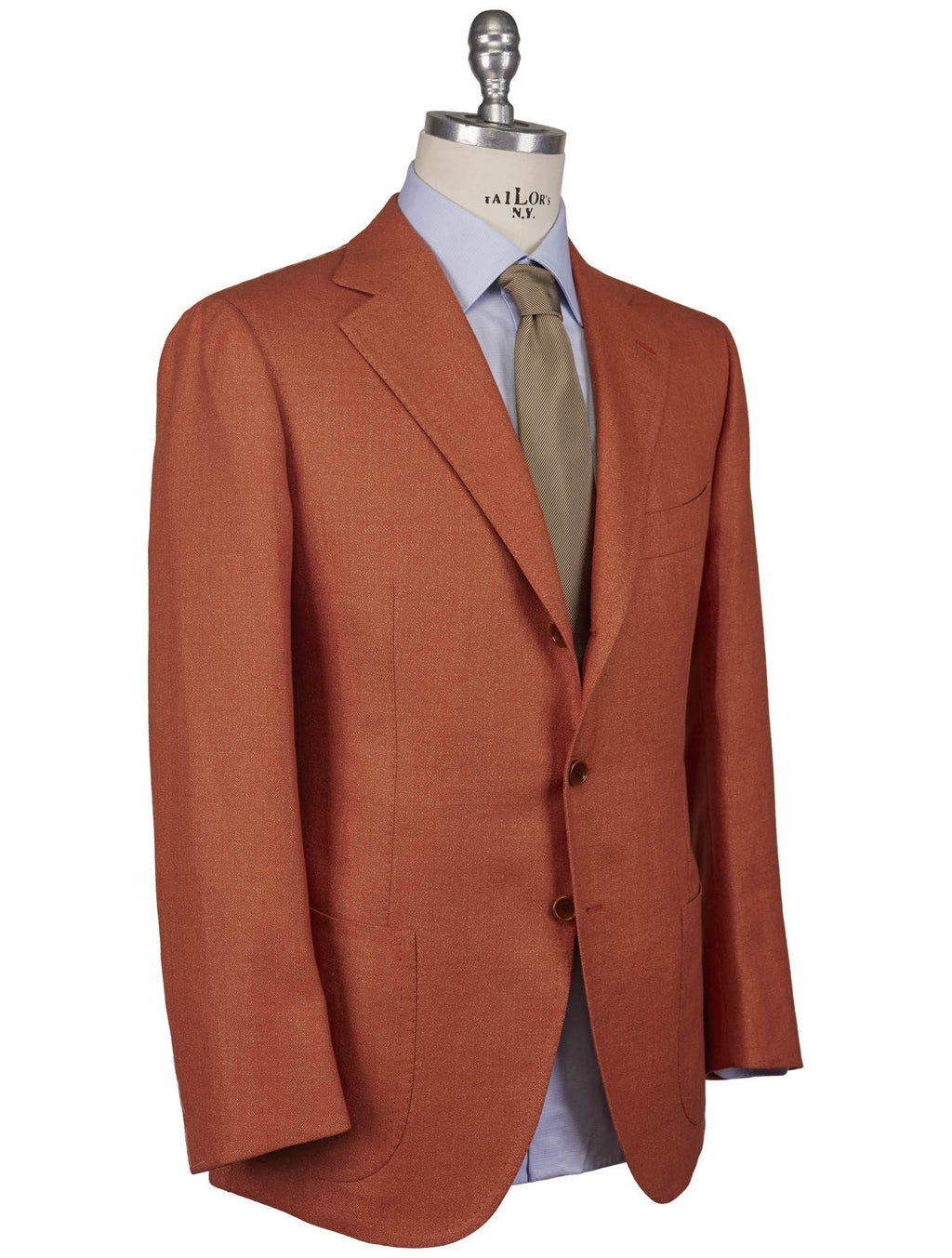 Cesare Attolini Cesare Attolini Orange Wool Linen Blazer Orange 001