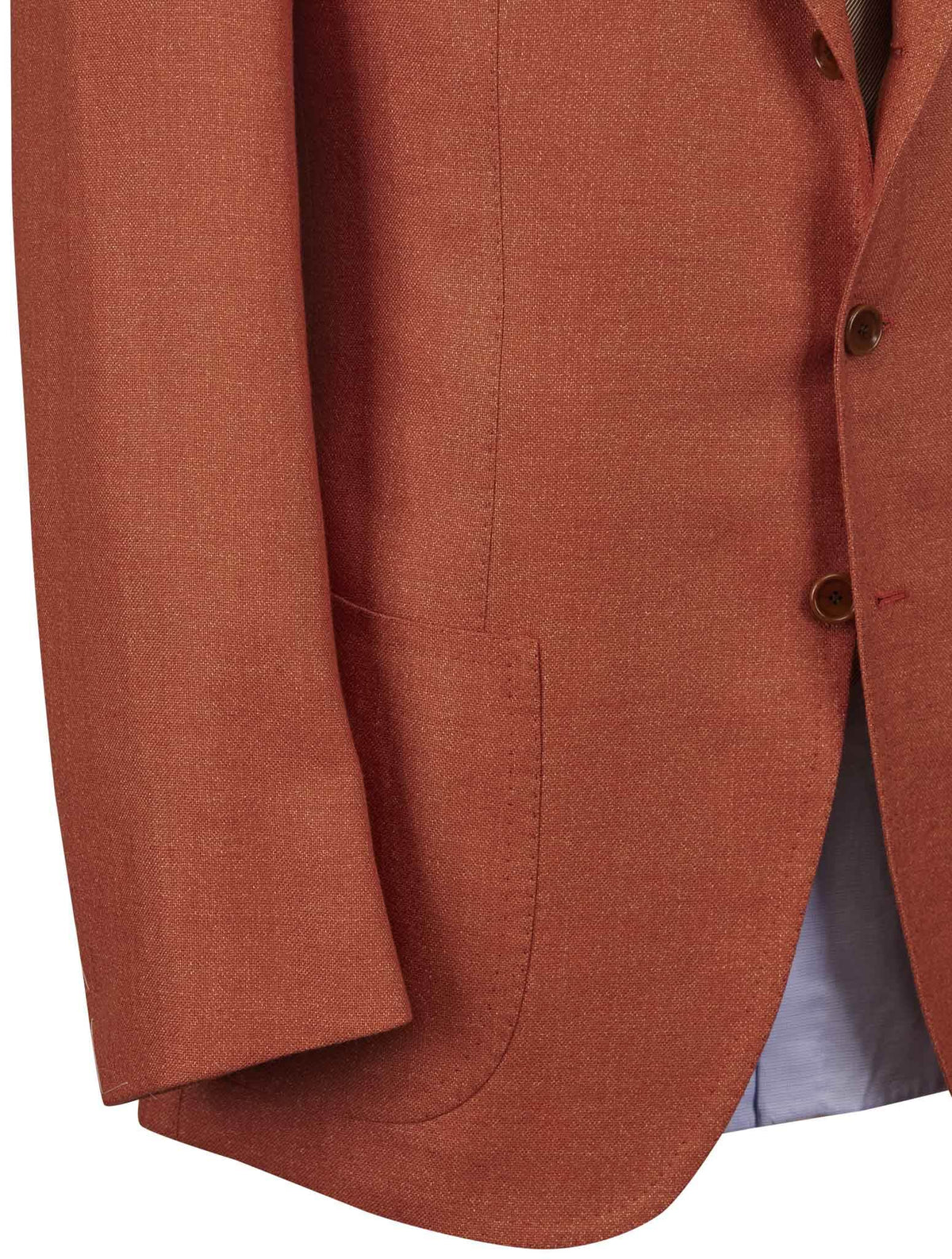 Cesare Attolini Orange Wool Linen Blazer