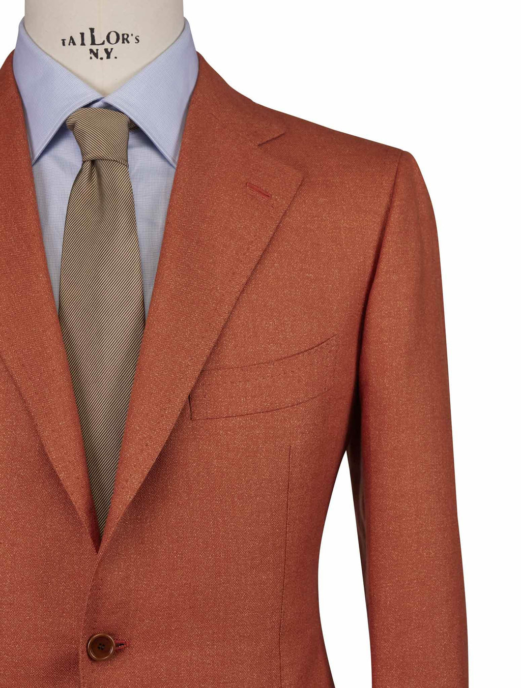 Cesare Attolini Orange Wool Linen Blazer