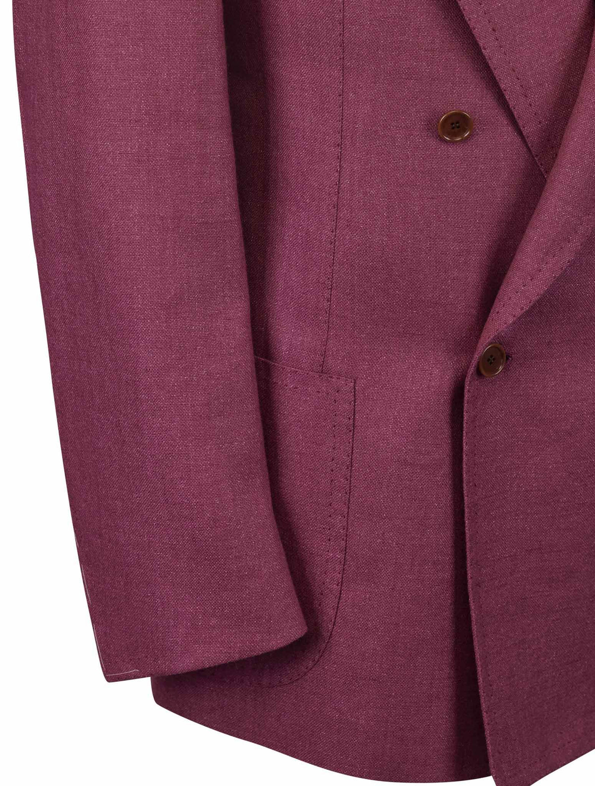 Cesare Attolini Purple Wool Linen Blazer